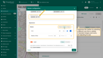 Customize the marker by selecting a different one from a variety of standard shapes and icons, and adjusting its size.