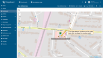 Find the desired location on the map and click to place the first point;