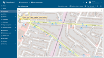 On the map widget, locate and click the "Place marker" icon button. If you're using an alias with multiple entities as the data source, you'll need to select the appropriate entity from the dropdown menu.