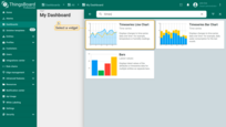 Select a widget (for example, <b>Time series chart</b>) to open the <b>Add widget</b> dialog;